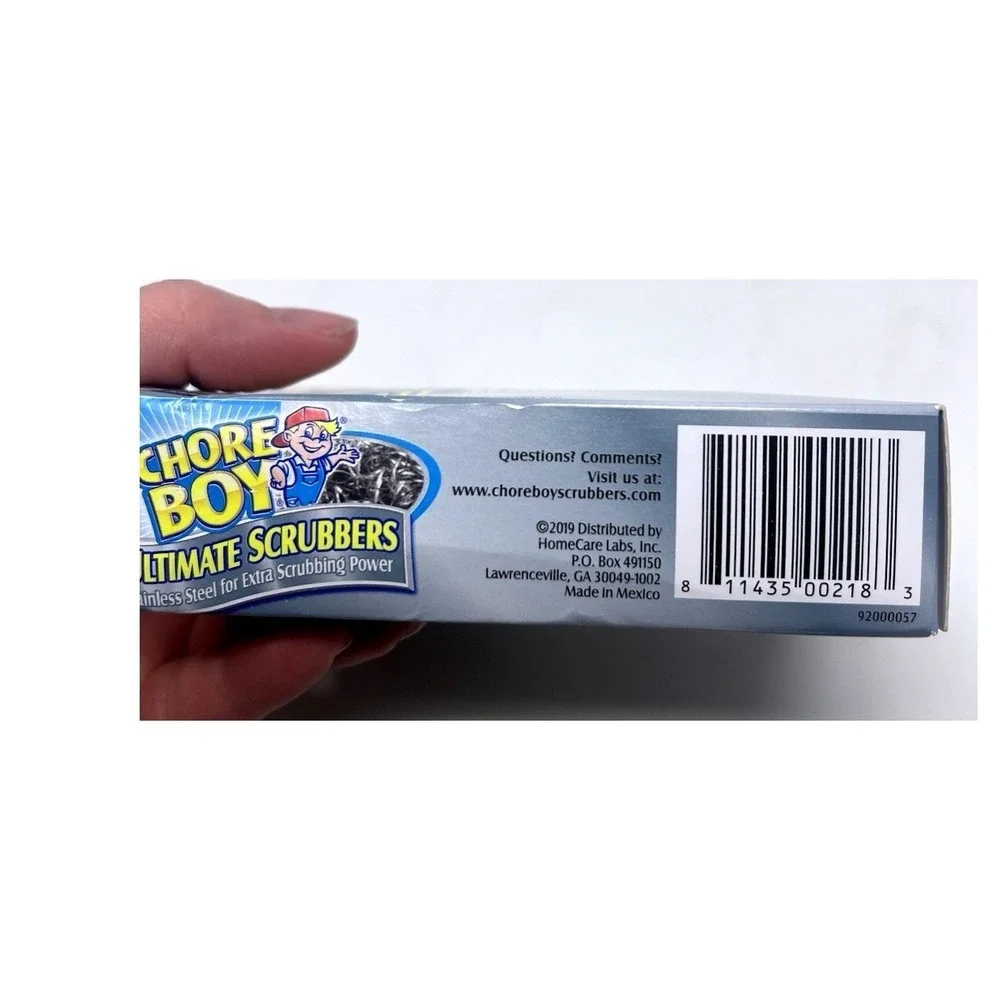 7 Chore Boy Stainless Steel Scrubbers 2 pack = 14 scrubbers Outer Box‎ Crushed